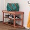 Household Essentials CedarFresh 18" 2-Tier Cedar Shoe Rack and Seat Bench